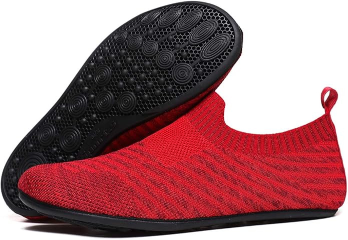 QZKDM Lightweight Slip on Grip Indoor House Slippers Barefoot Non Slip Home Exercise Yoga Shoes for Men Women