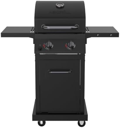 Nexgrill Deluxe 2 Burner Gas Grill, Foldable Shelves with Warming Rack