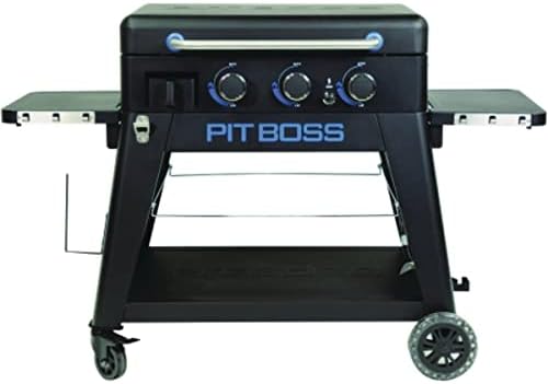 Pit Boss 3-Burner Propane Gas Non-Stick Ceramic Coated Rust-Resistant Portable Lift-Off and Stationary Griddle Grill with Hard Cover, 536-Sq. In. (29" L x 18" W) Cooking Space, 36,000 BTU, Black