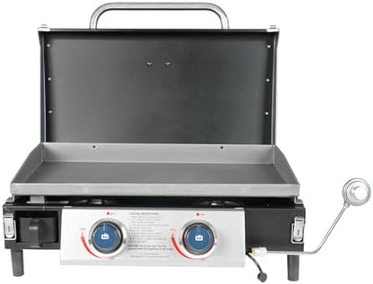 Razor 2-Burner Portable LP Gas Griddle with Lid in Black GGT2131M
