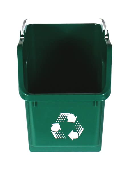 6 Gallon Stackable Recycling Bins for Homes, Garages, Offices Made of 100% Recycled Plastic - (Green, 1 Pack)