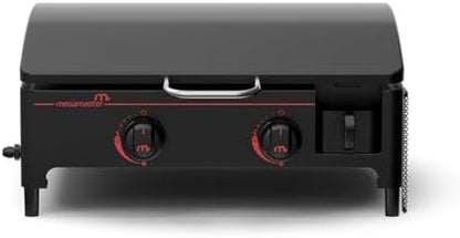 Megamaster Tabletop 2 Burner Gas Griddle Portable Grill with Built-In Lid