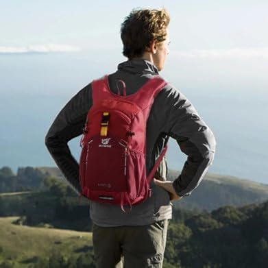 SKYSPER Small Hiking Backpack - 15L Travel Daypack Lightweight Bag Water Resistant Hiking Backpacks for Women Men(Red)