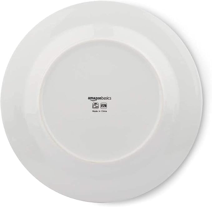 Amazon Basics 18-Piece Complete Kitchen Dinnerware Set, Microwave and