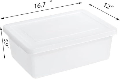 15 Quart Stackable Plastic Storage Bins with Lids,Container to Organize Shoes and Crafts on Closet Shelves,Garage, Totes, Tubs Boxes Organizing 4 Pack (4L)