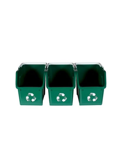 6 Gallon Stackable Recycling Bins for Homes, Garages, Offices Made of 100% Recycled Plastic - (Green, 20 Pack)