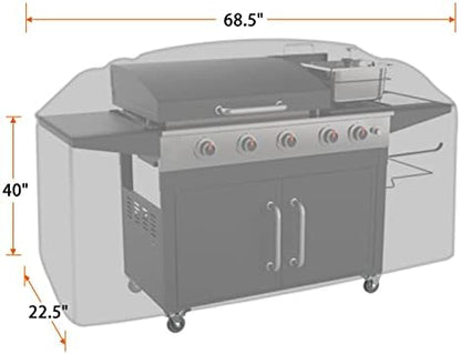 iCOVER Griddle Cover for Blackstone Rangetop Combo Griddles 600D Heavy Duty Waterproof Canvas, Fits Up to 68"