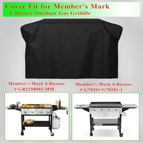 Griddle Cover for Members Mark 4-Burner Outdoor Flat Top Gas Griddle, 600D Heavy Duty Waterproof for Member's Mark 36 Inch Griddle Cover Replacement