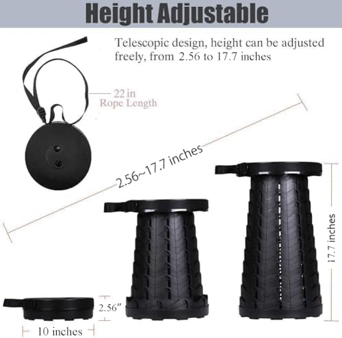 Fishboy Collapsible Stool for Adults, Portable Folding Camping Seat, 400lbs