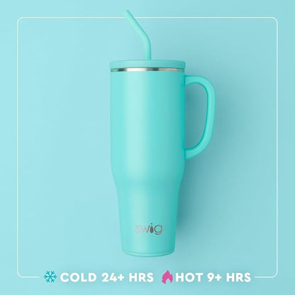 Swig Life 40oz Mega Mug, 40oz Tumbler with Handle and Straw, Extra Large Insulated Tumblers, Cup Holder Friendly Travel Mug (Hawaii)