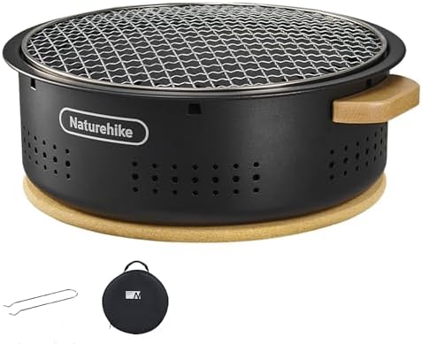 Naturehike Charcoal BBQ Grill with Heat Proof Mat, 11.8 INCH Small Grill
