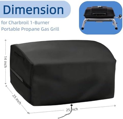 Mini Tabletop Gas Grill Cover for Charbroil 1-Burner Portable Grill Outdoor
