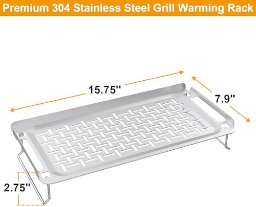 Griddle Warming Rack for Weber Slate 36 30 28 Inch Rust-Resistant Griddle, Stainless Steel Grill Warming Rack for Blackstone 17 22 28 36 Inch Charbroil Camp Chef and Most Flattop Griddle Accessories