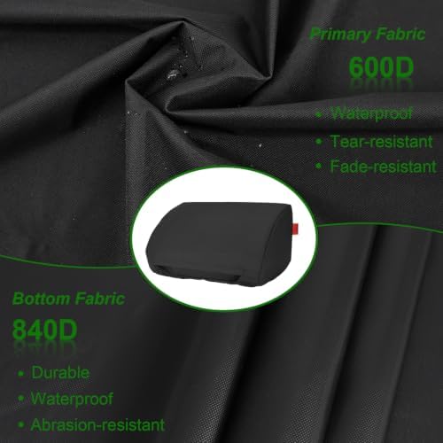 22 Inch Walk-with Portable Tabletop Grill Cover with Overlapping Opening for Carry Without Removing, Waterproof 600D Portable BBQ Grill Cover for Cuisinart CGG-059/CGG-059A Gas Grill
