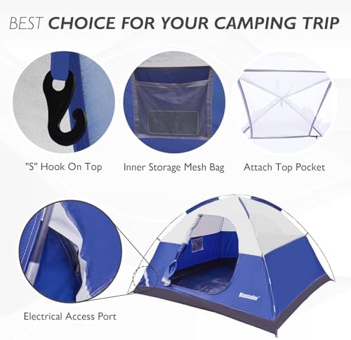 Camping Tent, Waterproof 2/3/4 Person Tents for Camping, Lightweight Easy Set Up Outdoor Hiking Tent Backpacking Tent with Carry Bag, Backpack Tent Suit for Family Beach Hiking Travel
