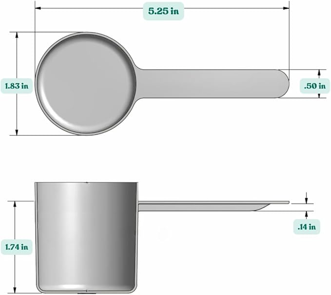 63 mL (63 CC | 2.13 Oz.) Long Handle Scoop for Measuring Coffee, Pet Food, Grains, Protein, Spices and Other Dry Goods (Pack of 25)