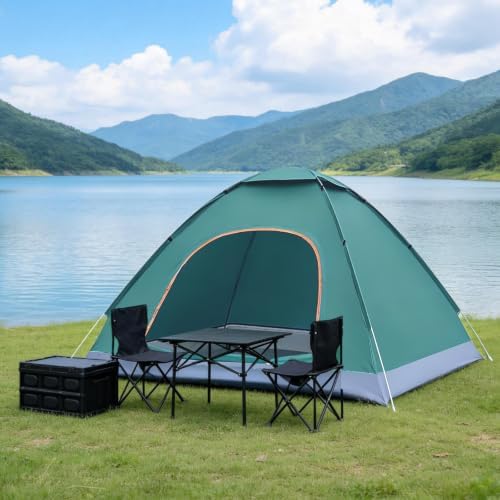 2‑Person Pop‑Up Camping Tent Instant Setup Dark Green for Outdoor Activity