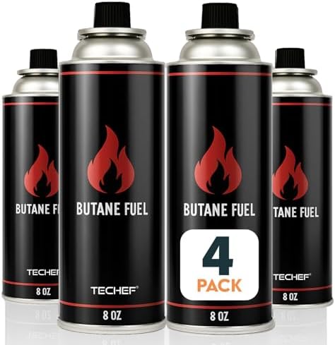 TECHEF - AGNI Portable Butane Gas Stove Burner, Made in Korea (Stove + 4 Butane)