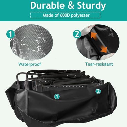 2 Pack Heavy Duty Folding Chair Storage Bag, 600D Chair Storage Case for Beach Camping Chair Zero Gravity Chair Folding Recliners, Extra Large Travel Bag with Zippers, 41.5" Lx 11" Wx 28.5" H