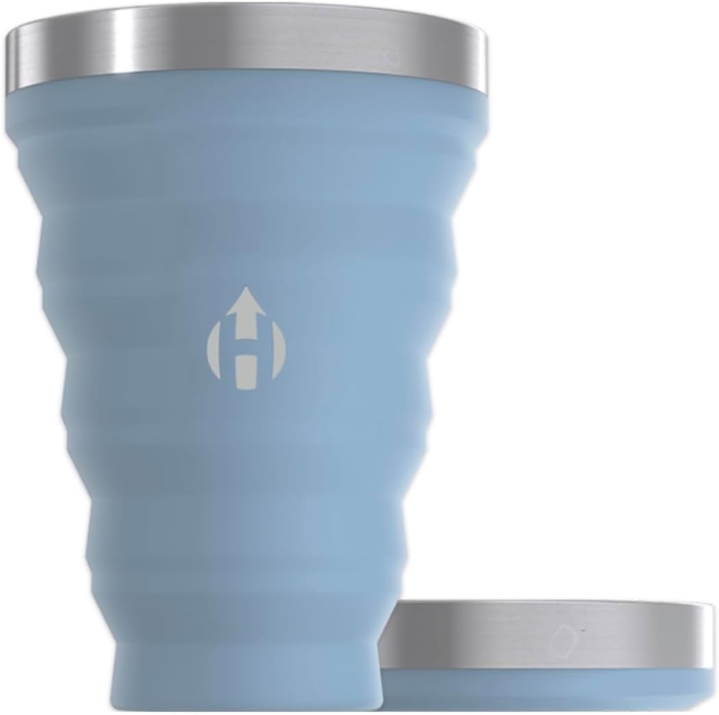 HYDAWAY 16oz Collapsible Pint - BPA-Free Silicone Cup with Stainless Steel Rim - Reusable, Packable, and Durable for Camping, Travel & Everyday Use