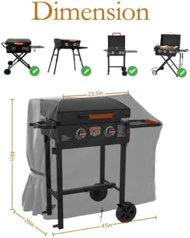 45 in Grill Cover for Blackstone 22 in On the Go for Royal PD3001 Griddle