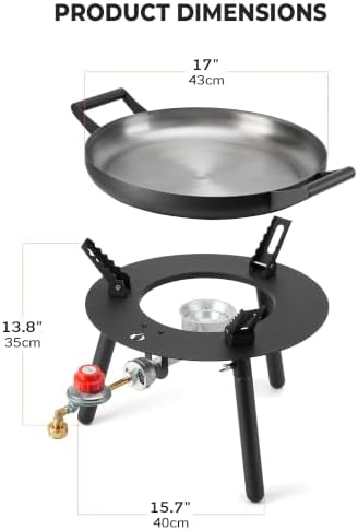 ONLYFIRE GRILLS Portable Propane Gas Stove with 17" Frying Pan, GS363