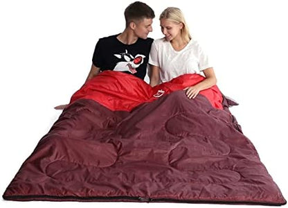 oaskys Double Sleeping Bag for Adults with 2 Pillows - Queen Size XL Waterproof Sleeping Bag for All Season Camping Hiking Backpacking 2 Person Sleeping Bags for Cold Weather & Warm