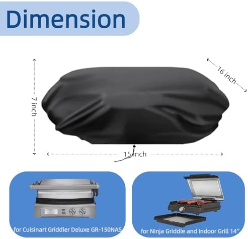 Mini Tabletop Gas Grill Cover for Cuisinart Deluxe GR-150NAS for Ninja 14"