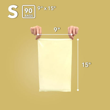 BOS, Odor-Sealing Dirty Diaper Trash Bags - Scent & Smell Free (Color: Cream Yellow) (Pack of 2)