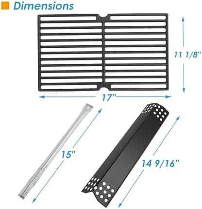 Replacement Parts for Nexgrill 720-0896B 720-0896E 720-0896C 720-0896X Deluxe 6-Burner Gas Grills, Cooking Grate, Heat Shield Tent and Burner for Nexgrill Replacement Parts 6 Burner