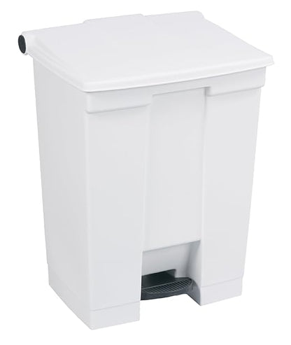Rubbermaid Commercial Products Legacy Step-On Trash Can, 18-Gallon, White, Hands-Free Garbage Can for Medical Waste in Hospitals/Lab/Emergency/Patient Rooms