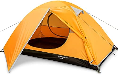 Bessport Camping Tent 1/2 Person Tent Waterproof Two Doors Backpacking Tent Easy Setup Lightweight for Outdoor, Hiking Mountaineering Travel