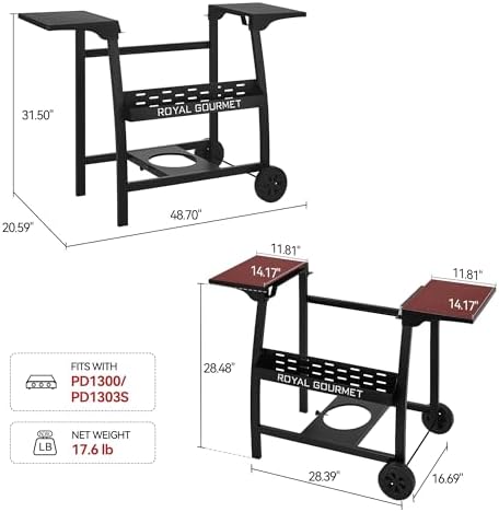 PD1300T Tabletop Griddle Stand with Basket Black
