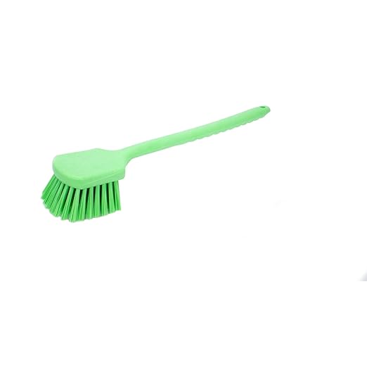 SPARTA 40501EC75 Plastic Large Scrub Brush, Kitchen Brush, Utility Brush With Long Handle For Cleaning, 20 Inches, Lime