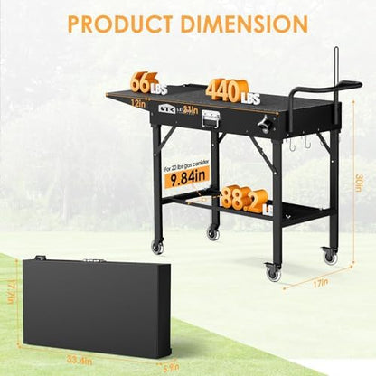 Leteuke Grill Cart for Blackstone Griddle, Portable Outdoor Grill Table
