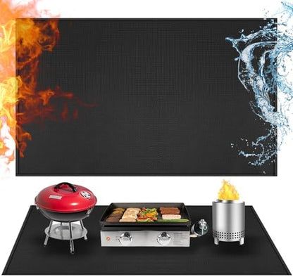 Heat Resistant Mats for Countertop fits Tabletop Grill, 48x24x0.02in, Black