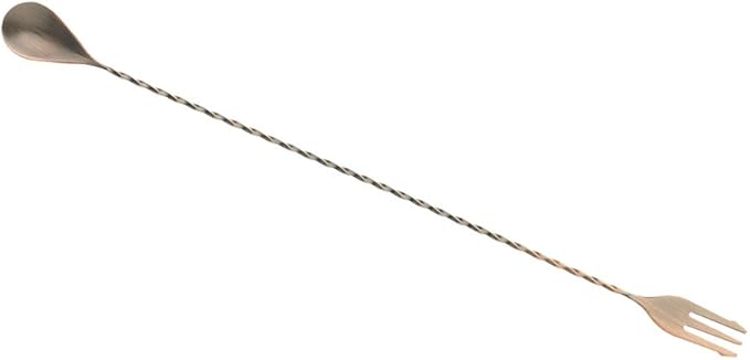 Barfly Bar Spoon, Fork End 15 3/4" (40 cm), Antique Copper