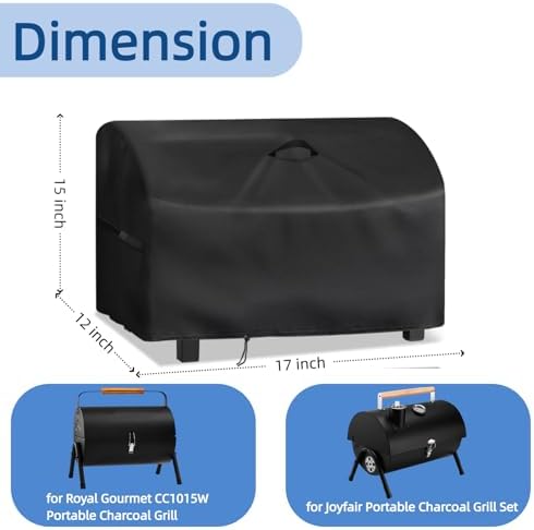 Mini Gas Grill Cover for Royal Gourmet CC1015W for Joyfair Charcoal Grill