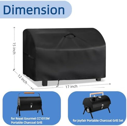Mini Gas Grill Cover for Royal Gourmet CC1015W for Joyfair Charcoal Grill