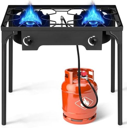 Karl Home 2 Burner Propane Gas Stove, 225,000 BTU Outdoor Camping Cooker