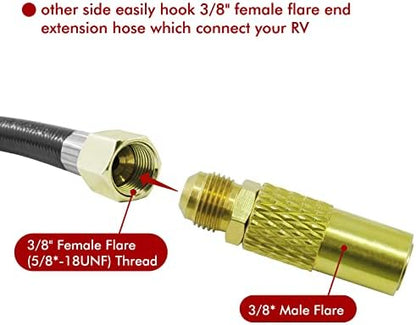 MENSI 3/8" Male Flare Converter Adapter for Coleman Roadtrip LXE Grill to Hook Up RV Propane Extension Hose Roadtrip Grill Series 9949 / 9949A and Some 9941， C001, 5010000743, 9942A5251