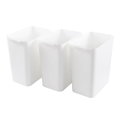 4.5 Gallon Deskside Plastic Wastebasket Rectangular, Open Garbage Container Basket for Office and Home, 3 Packs, White