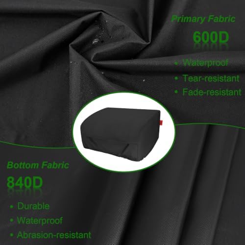 24 Inch Walk-with Portable Tabletop Grill Cover with Overlapping Opening for Carry Without Removing, Waterproof 600D BBQ Grill Cover for Cuisinart CGG-306, Royal Gourmet GT1001, Pit Boss 75275