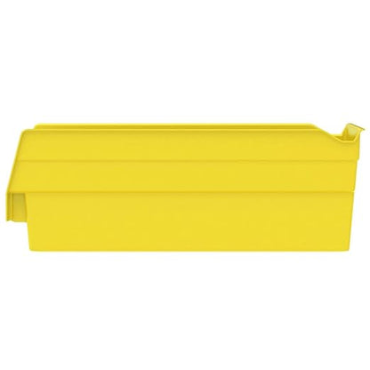 Akro-Mils 30120 Plastic Shelf Bins, Heavy Duty Storage Bins for Garage, Closet, and Drawer Organization, 12-Inch x 4-Inch x 4-Inch, Yellow, 24-Pack