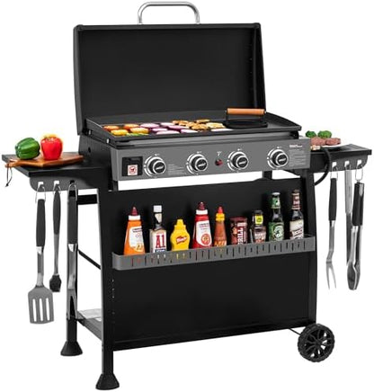 Royal Gourmet PD4001 4 Burner Propane Gas Griddle, Removable Standing Cart