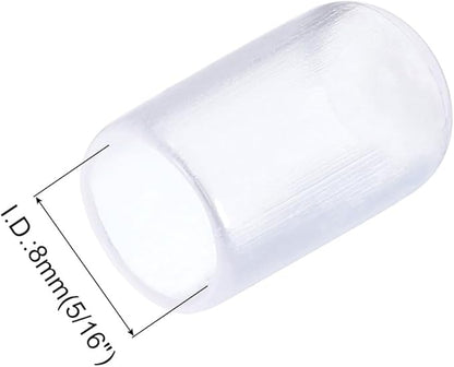 uxcell 20pcs Rubber End Caps 8mm(5/16") ID Vinyl PVC Round Tube Bolt Cap Cover Screw Thread Protectors Clear