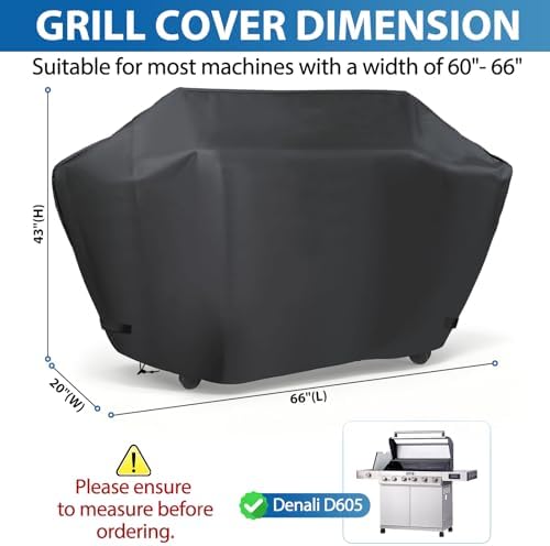 66 Inch Gas Grill Cover for Monument Denali D605 6-Burner Grill, Waterproof