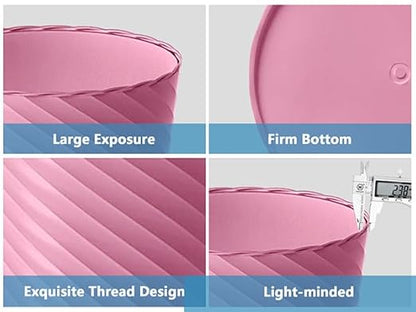 Bathroom Trash Can, 3 Pack 1.8 Gallons Small Trash Can with Trash Bags, Bathroom Garbage Can, Plastic Trash Bin, Round Waste Basket for Bedroom, Office, Compact Space (Pink Purple Green)