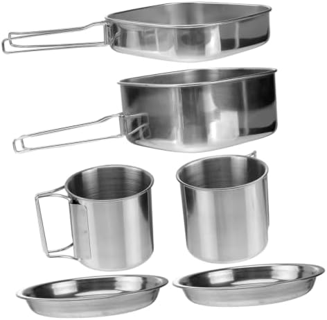 Stainless Steel Camping Cookware Set for 3 to 4 People