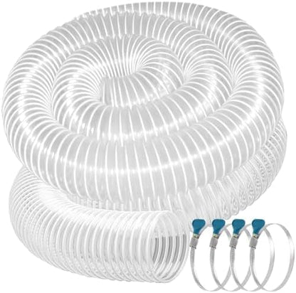 PVC Dust Collection Hose 4" x 20', Puncture Resistant Clear PVC Dust Collection Hose for dust collection systems